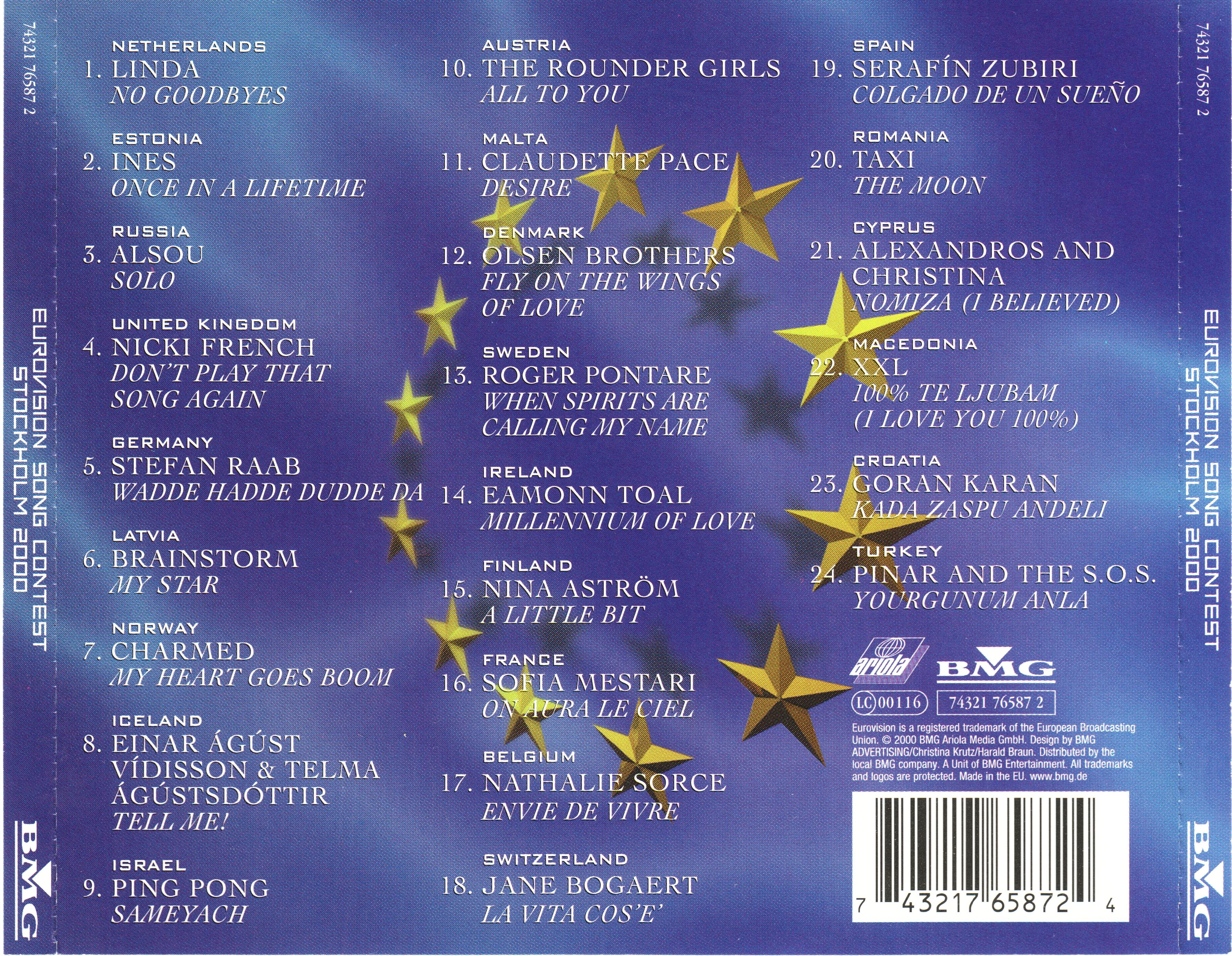 Eurovision Song Contest 2000; Stockholm : Back